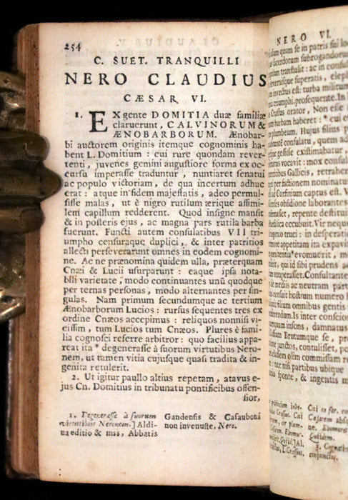 1646 Rare Latin  Book - Lives of the Twelve Caesars by Suetonius - Cum Notationibus Diversorum.