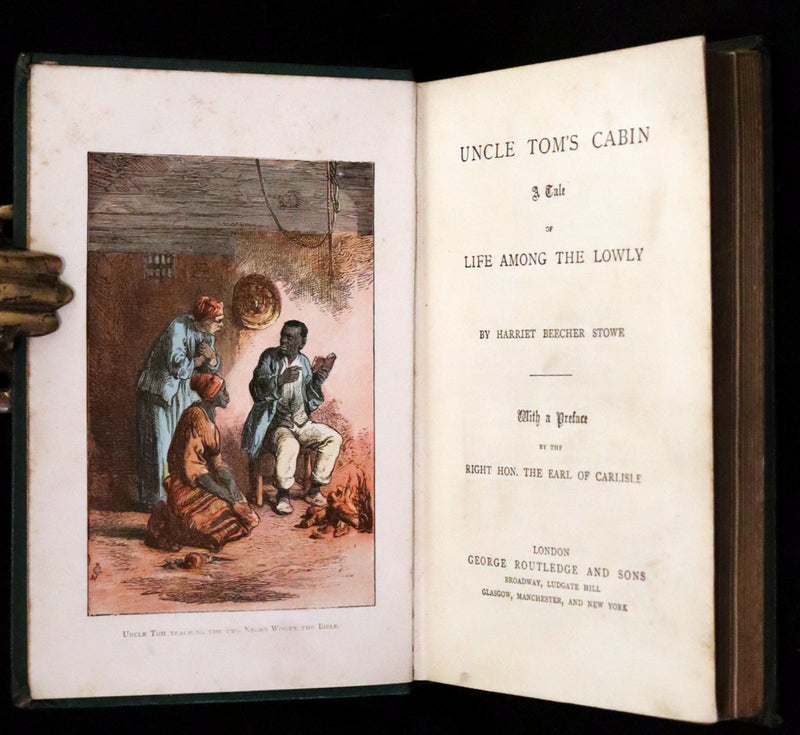 1880 Scarce Edition - Uncle Tom's Cabin by Harriet Beecher Stowe. Color illustrated.