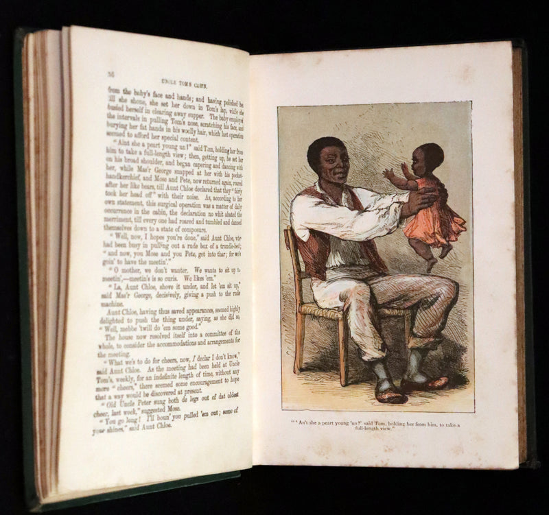 1880 Scarce Edition - Uncle Tom's Cabin by Harriet Beecher Stowe. Color illustrated.