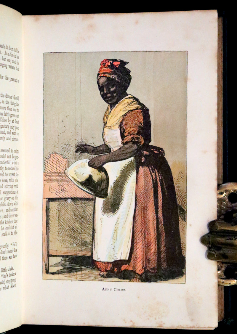 1880 Scarce Edition - Uncle Tom's Cabin by Harriet Beecher Stowe. Color illustrated.