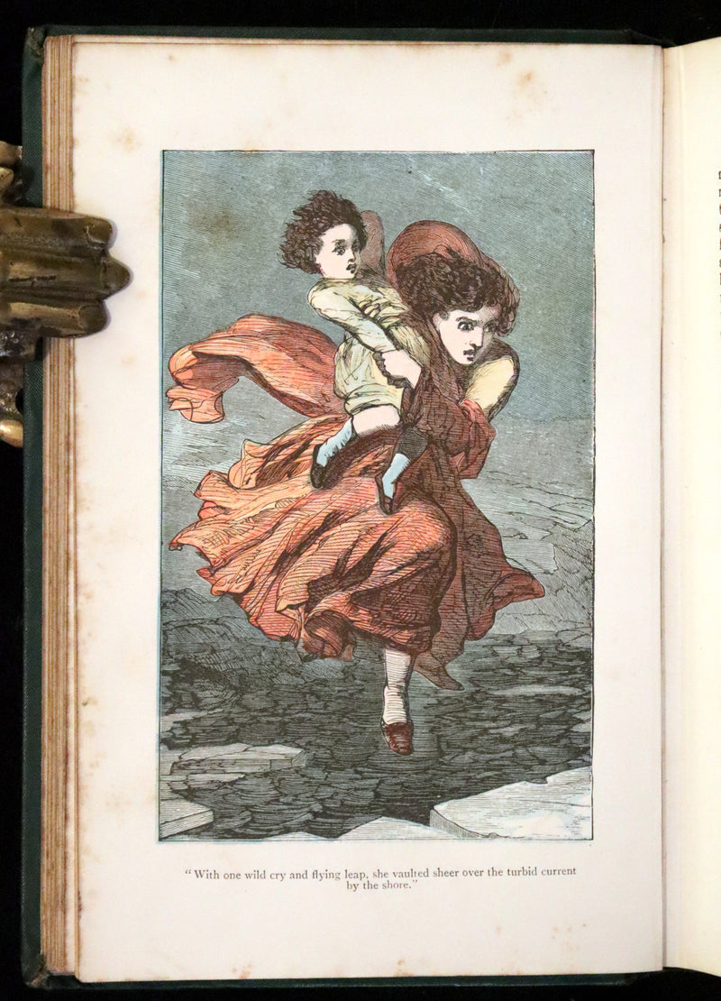 1880 Scarce Edition - Uncle Tom's Cabin by Harriet Beecher Stowe. Color illustrated.