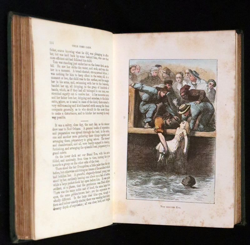 1880 Scarce Edition - Uncle Tom's Cabin by Harriet Beecher Stowe. Color illustrated.