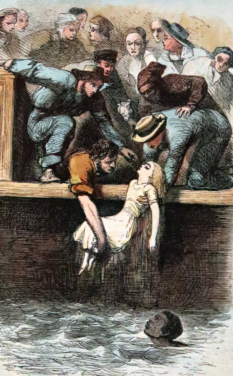 1880 Scarce Edition - Uncle Tom's Cabin by Harriet Beecher Stowe. Color illustrated.