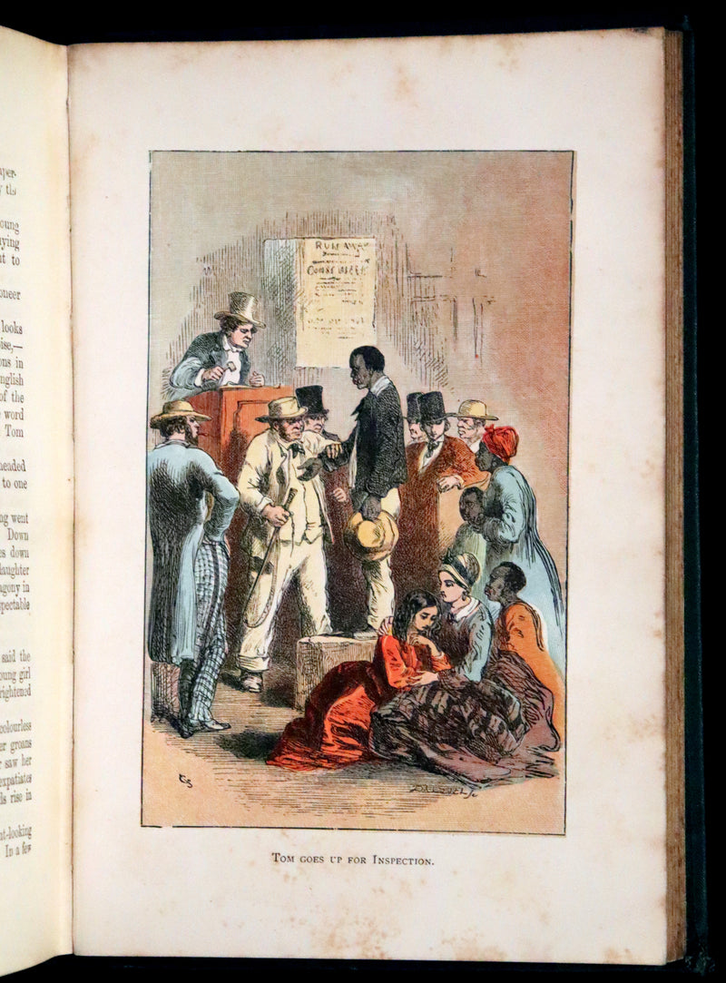 1880 Scarce Edition - Uncle Tom's Cabin by Harriet Beecher Stowe. Color illustrated.