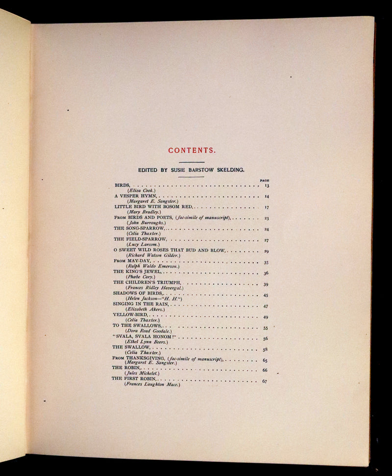 1886 Scarce Victorian Skelding Book ~ Familiar Birds and What the Poets Sing of Them, illustrated by Fidelia Bridges.
