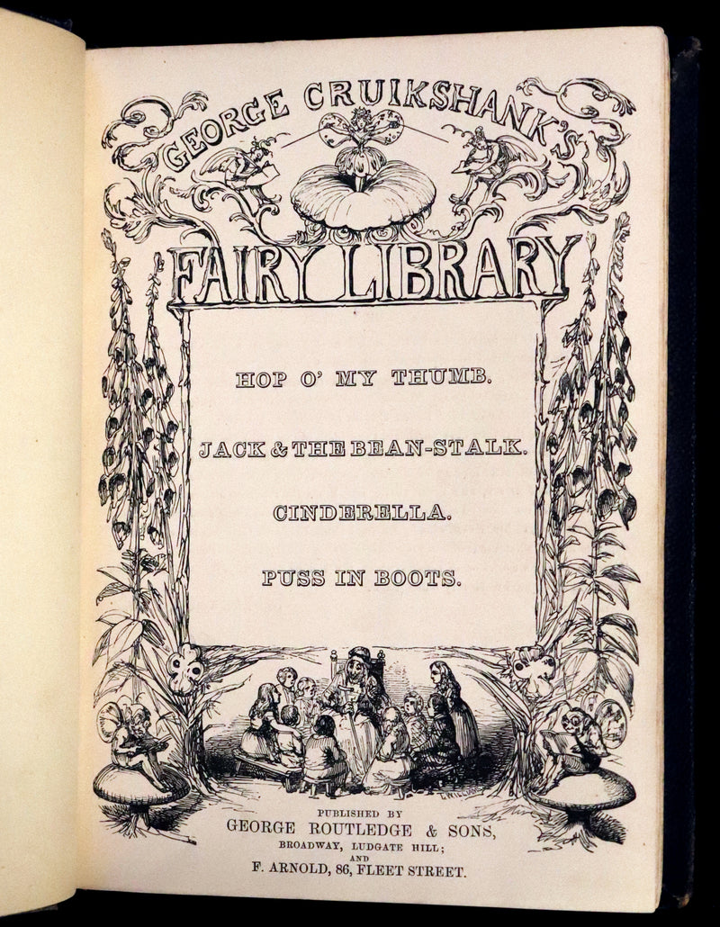 1865 Rare First Edition - George Cruikshank's Fairy Library. Hop O' My Thumb, Jack and The Bean Stalk, Cinderella, Puss in Boots.