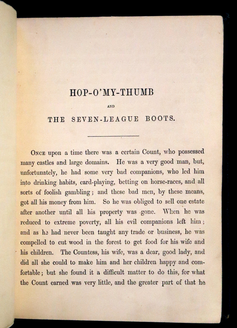 1865 Rare First Edition - George Cruikshank's Fairy Library. Hop O' My Thumb, Jack and The Bean Stalk, Cinderella, Puss in Boots.