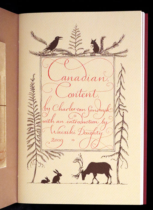 2009 Rare Signed Book - Canadian Content by Charles Van Sandwyk.