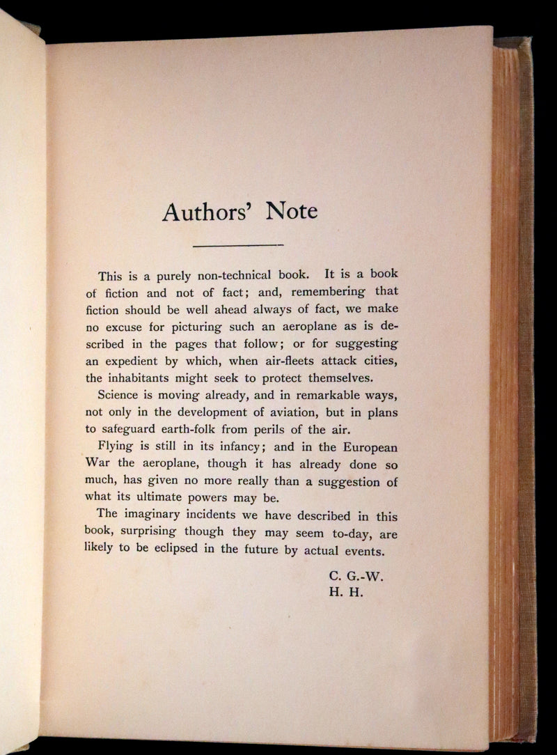 1915 Rare First Edition - The Invisible War-Plane: A Tale of Air Adventure in the Great Campaign by Claude Grahame-White.