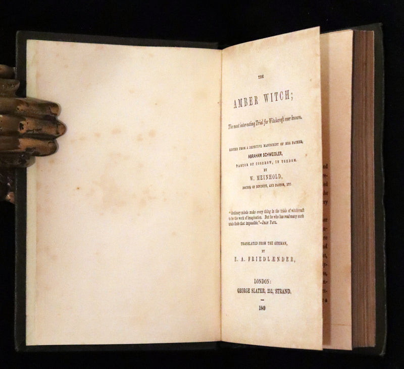 1849 Rare Book - The Amber Witch, The Most Interesting Trial For Witchcraft Ever Known.