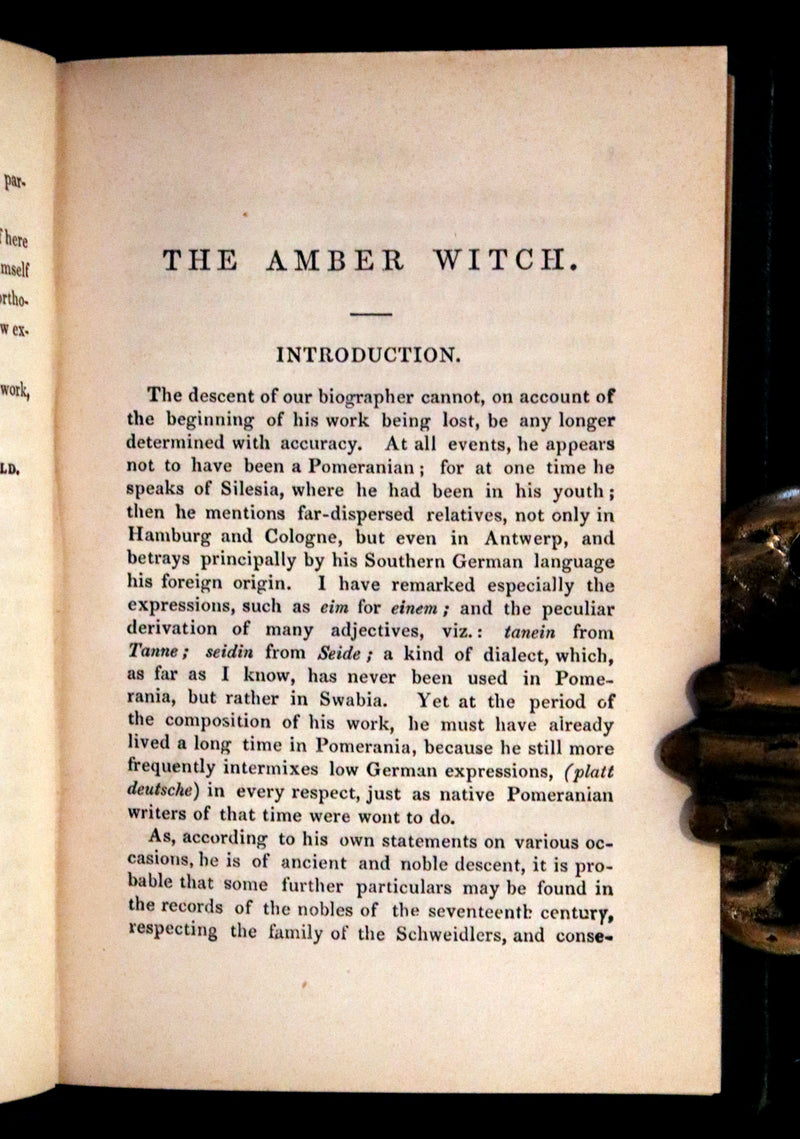 1849 Rare Book - The Amber Witch, The Most Interesting Trial For Witchcraft Ever Known.