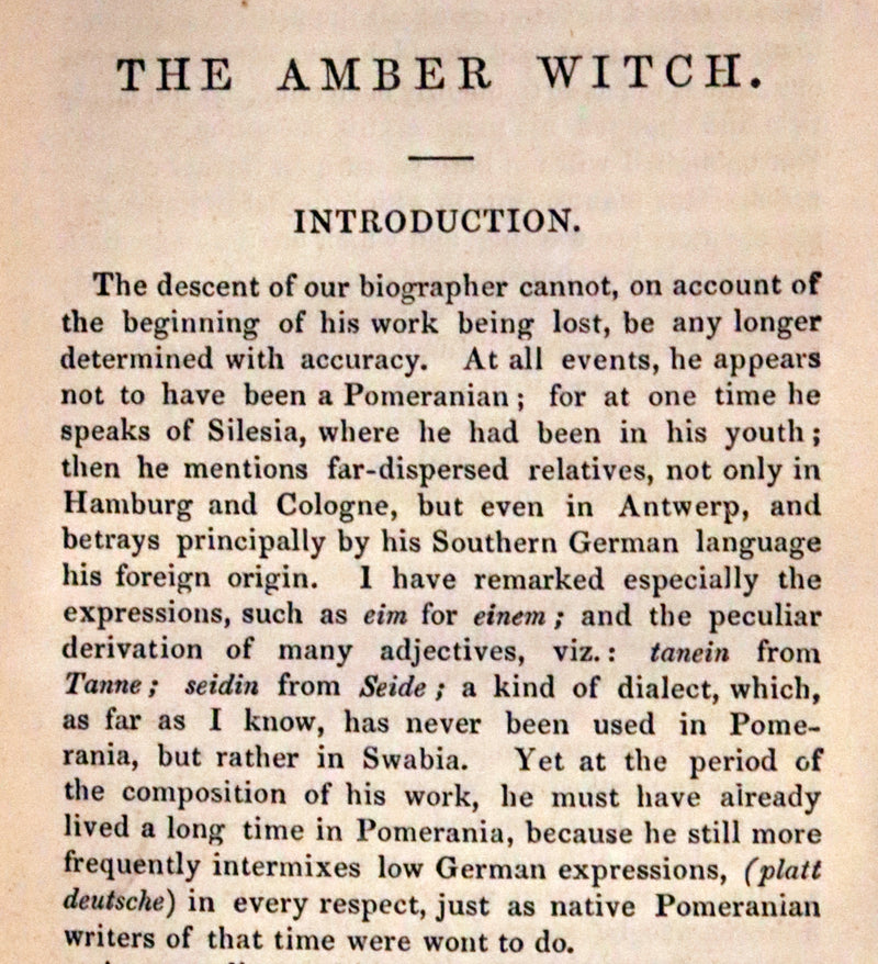 1849 Rare Book - The Amber Witch, The Most Interesting Trial For Witchcraft Ever Known.