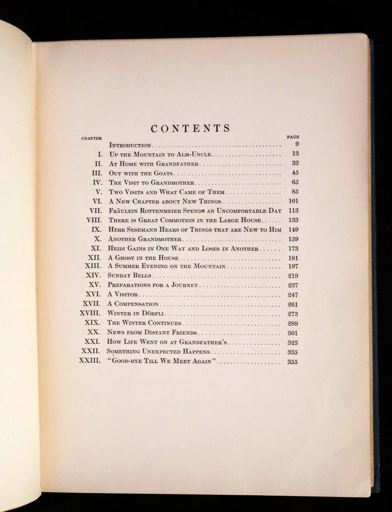 1922 Rare First Edition - Heidi by Johanna Spyri illustrated by Jessie Willcox Smith.
