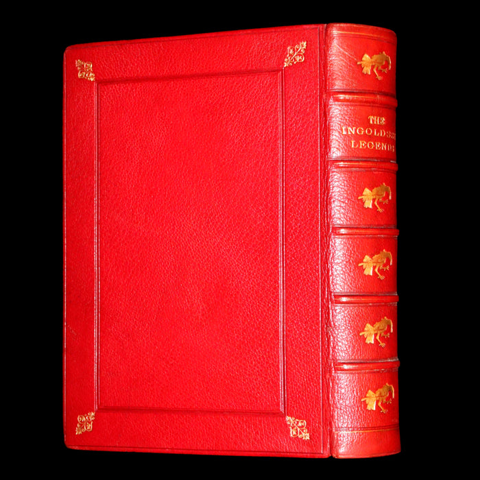 1882 Rare Carmine Edition - Ingoldsby Legends Illustrated by Cruikshank, Leech and Barham.