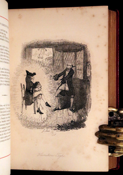 1882 Rare Carmine Edition - Ingoldsby Legends Illustrated by Cruikshank, Leech and Barham.