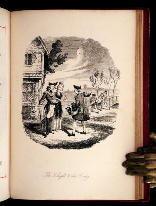 1882 Rare Carmine Edition - Ingoldsby Legends Illustrated by Cruikshank, Leech and Barham.