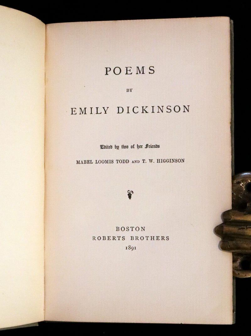 1891 Rare Early Edition - Poems by Emily Dickinson Edited by Two of Her Friends.