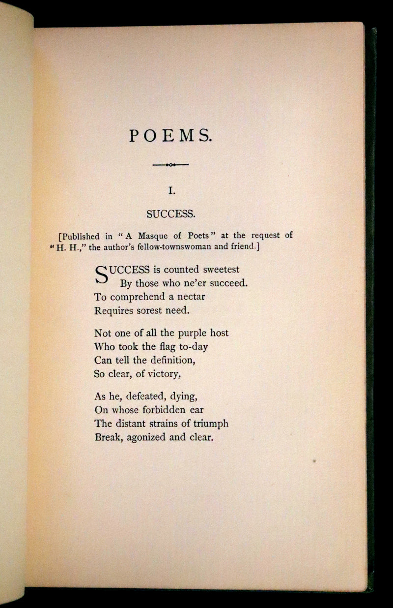 1891 Rare Early Edition - Poems by Emily Dickinson Edited by Two of Her Friends.