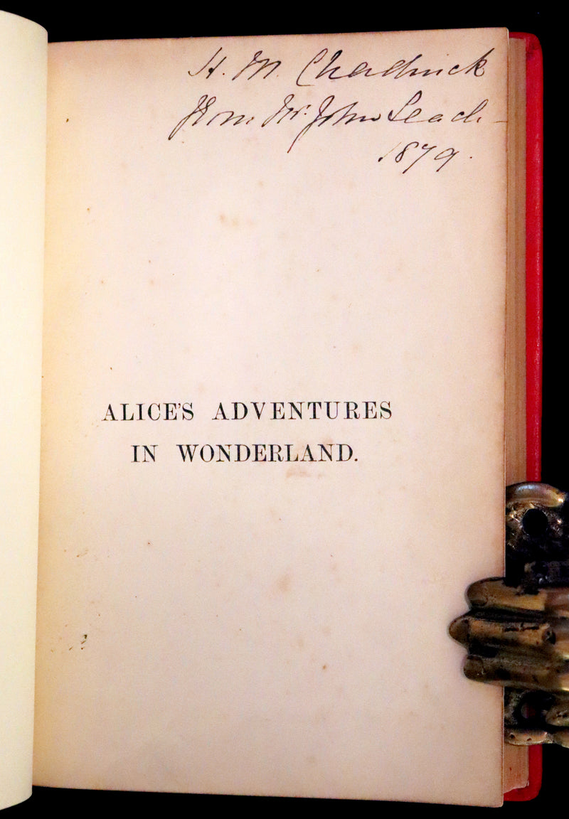 1879 Rare Book - Alice's Adventures in Wonderland by Lewis Carroll and illustrated by John Tenniel.