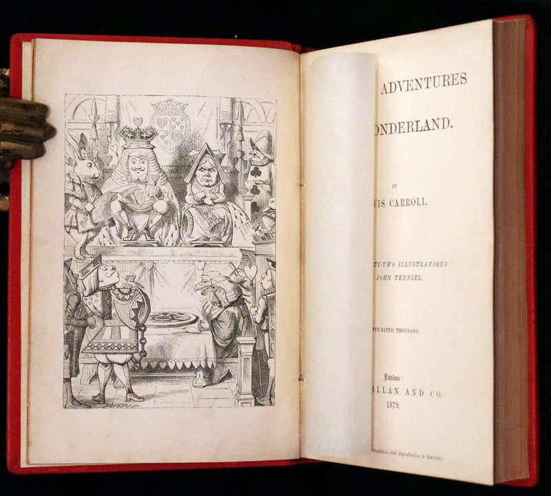 1879 Rare Book - Alice's Adventures in Wonderland by Lewis Carroll and illustrated by John Tenniel.