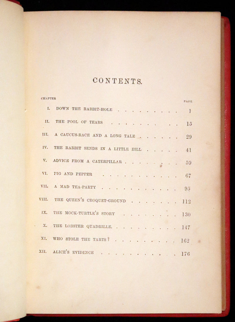 1879 Rare Book - Alice's Adventures in Wonderland by Lewis Carroll and illustrated by John Tenniel.