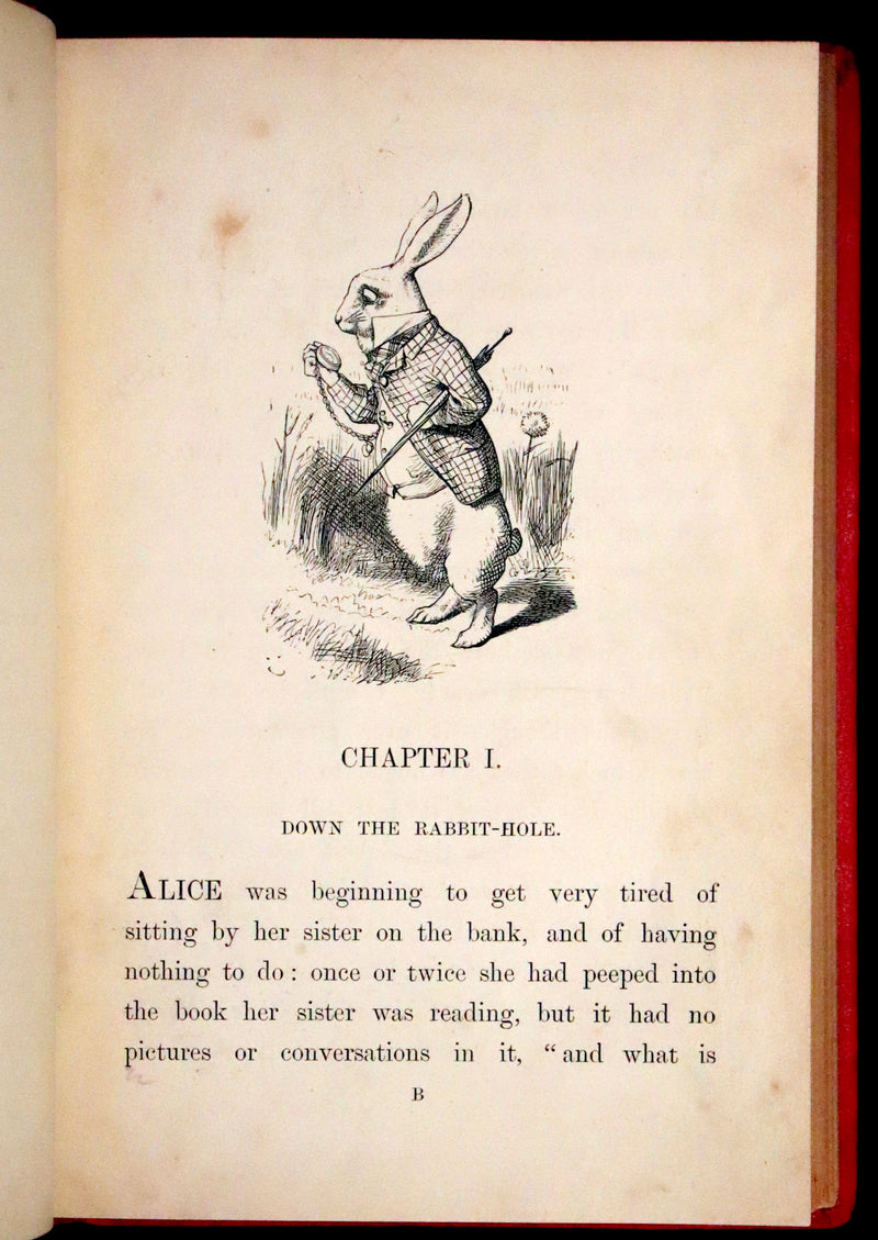 1879 Rare Book - Alice's Adventures in Wonderland by Lewis Carroll and illustrated by John Tenniel.