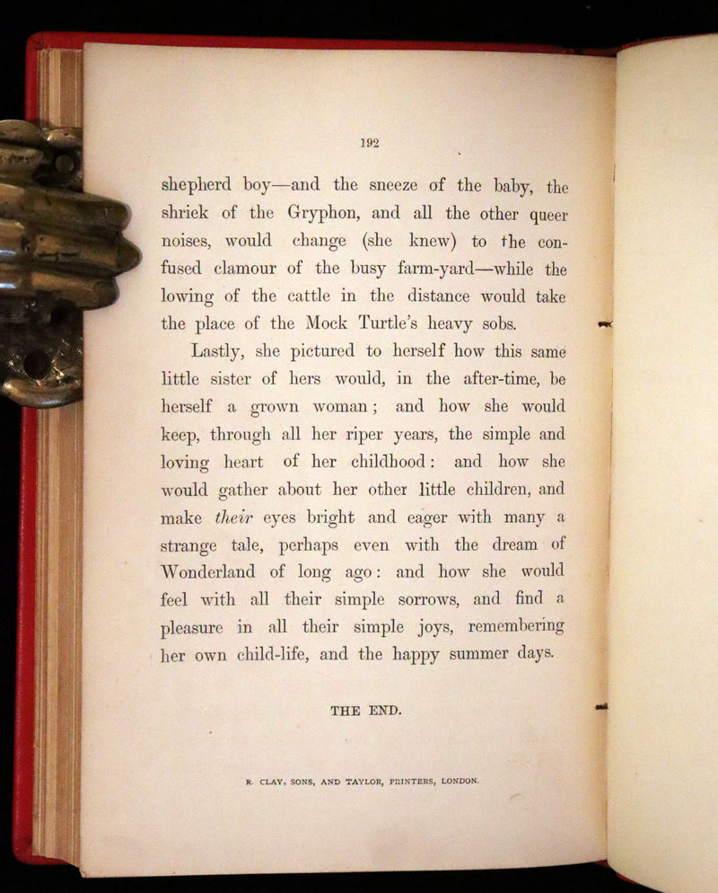 1879 Rare Book - Alice's Adventures in Wonderland by Lewis Carroll and illustrated by John Tenniel.