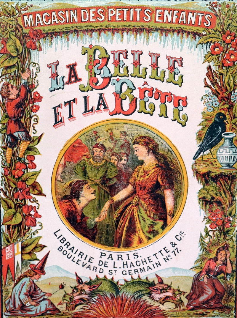 1869 Scarce French Illustrated Book - Beauty and the Beast, La Belle et la Bete, color illustrated.