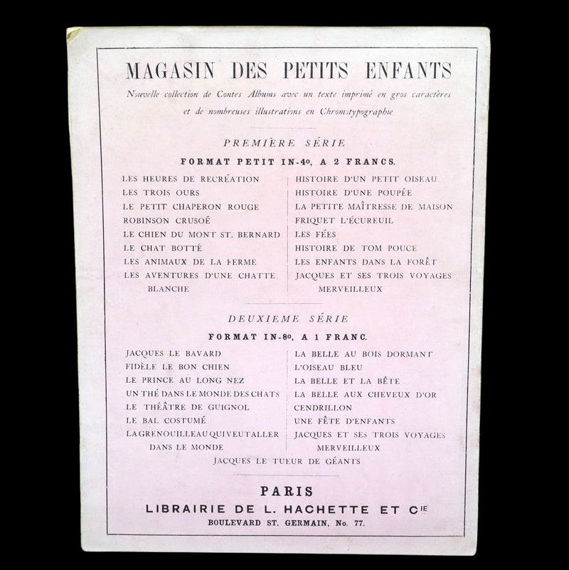 1869 Scarce French Illustrated Book - Beauty and the Beast, La Belle et la Bete, color illustrated.