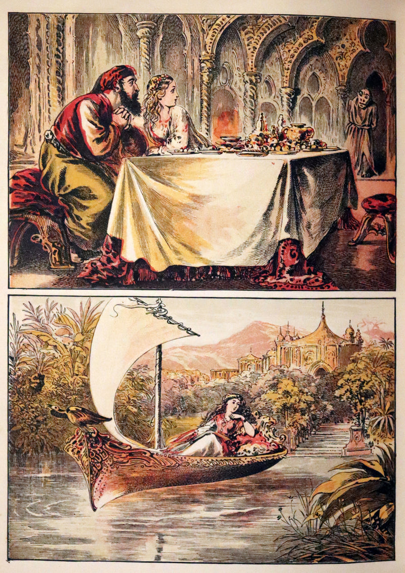 1869 Scarce French Illustrated Book - Beauty and the Beast, La Belle et la Bete, color illustrated.