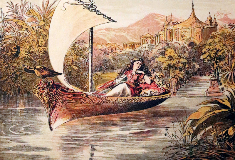 1869 Scarce French Illustrated Book - Beauty and the Beast, La Belle et la Bete, color illustrated.