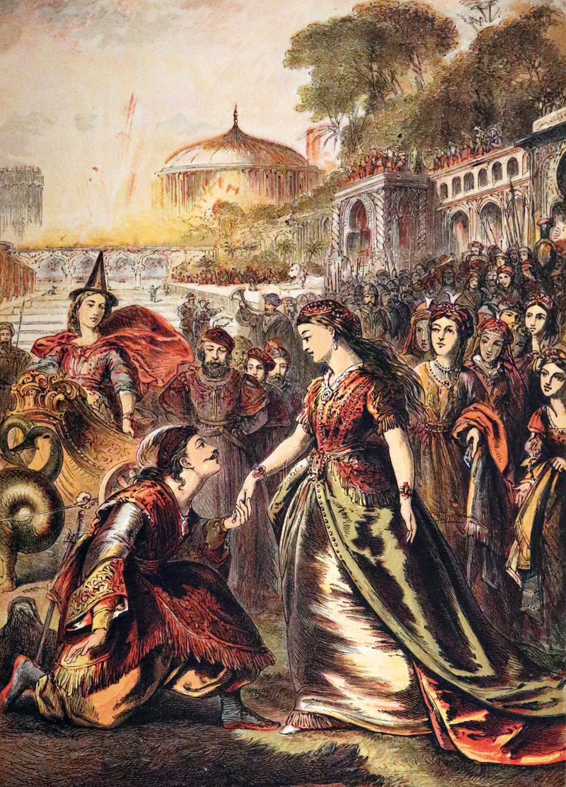 1869 Scarce French Illustrated Book - Beauty and the Beast, La Belle et la Bete, color illustrated.