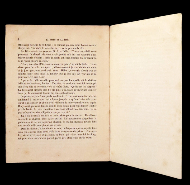 1869 Scarce French Illustrated Book - Beauty and the Beast, La Belle et la Bete, color illustrated.