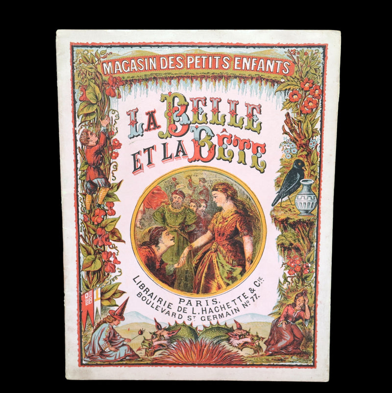 1869 Scarce French Illustrated Book - Beauty and the Beast, La Belle et la Bete, color illustrated.