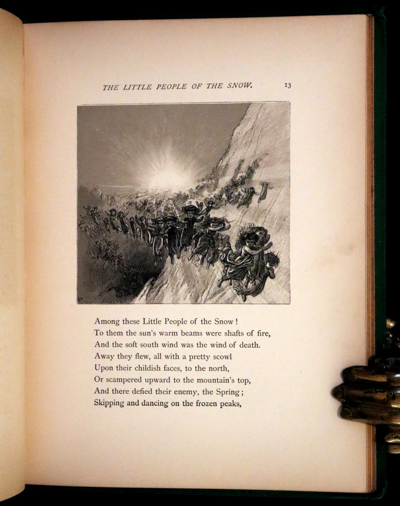 1873 Rare First Edition - The Little People of the Snow by William Cullen Bryant illustrated by Alfred Fredericks.