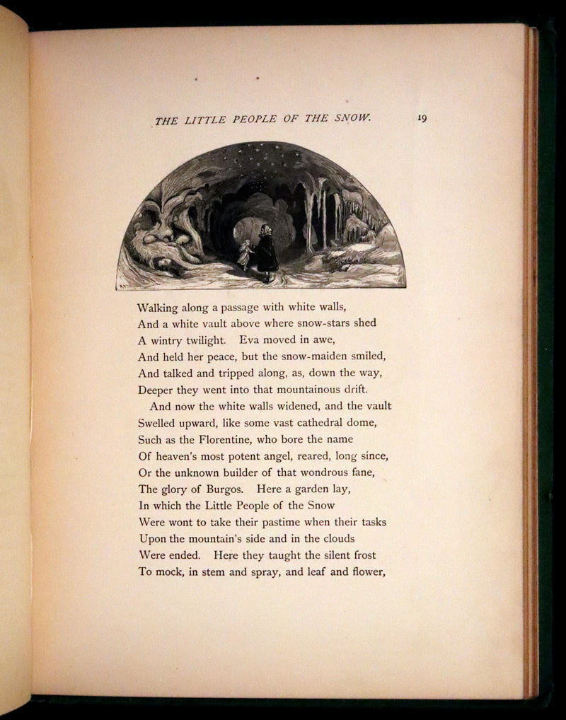 1873 Rare First Edition - The Little People of the Snow by William Cullen Bryant illustrated by Alfred Fredericks.