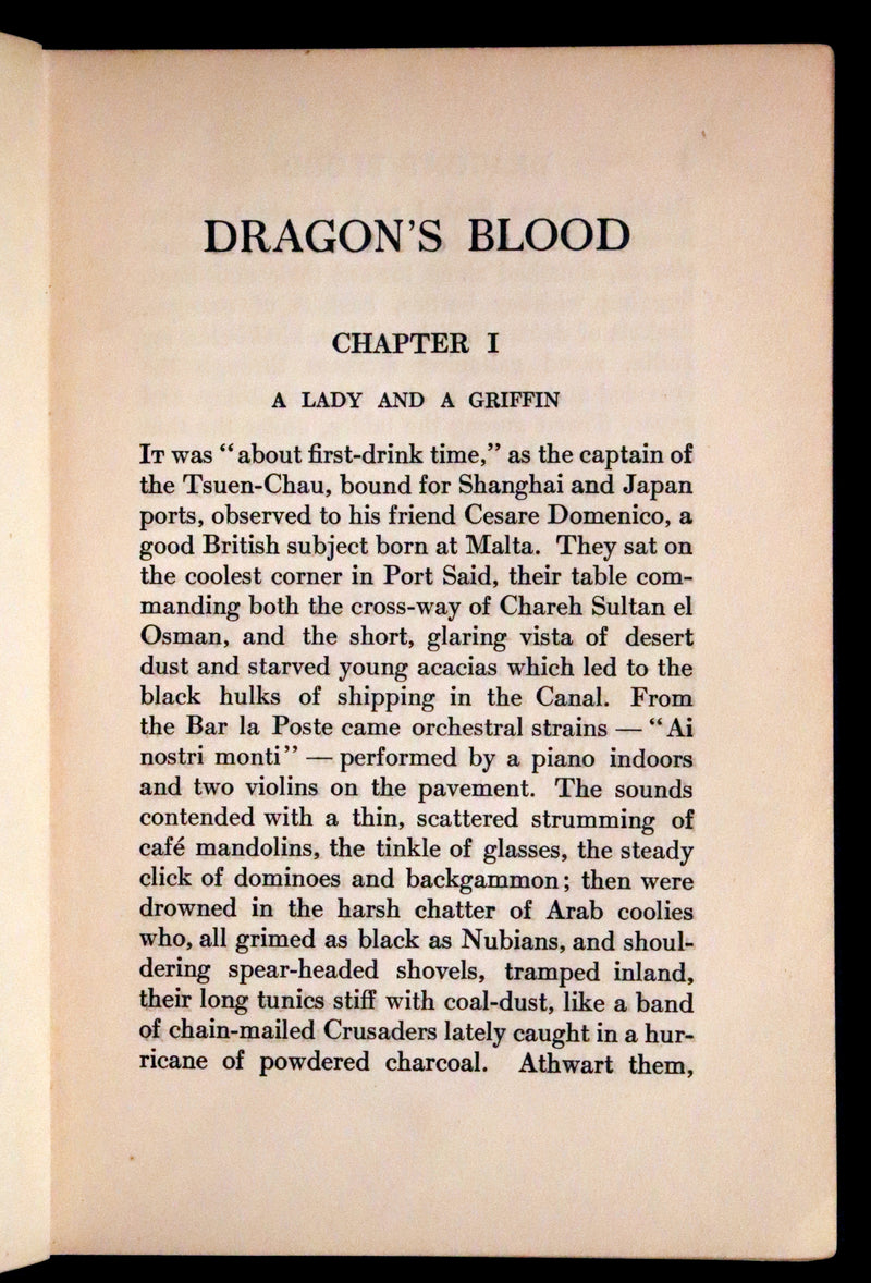 1909 Rare First Edition - Dragon's Blood by Henry Milner Rideout, illustrated by Harold M. Brett.