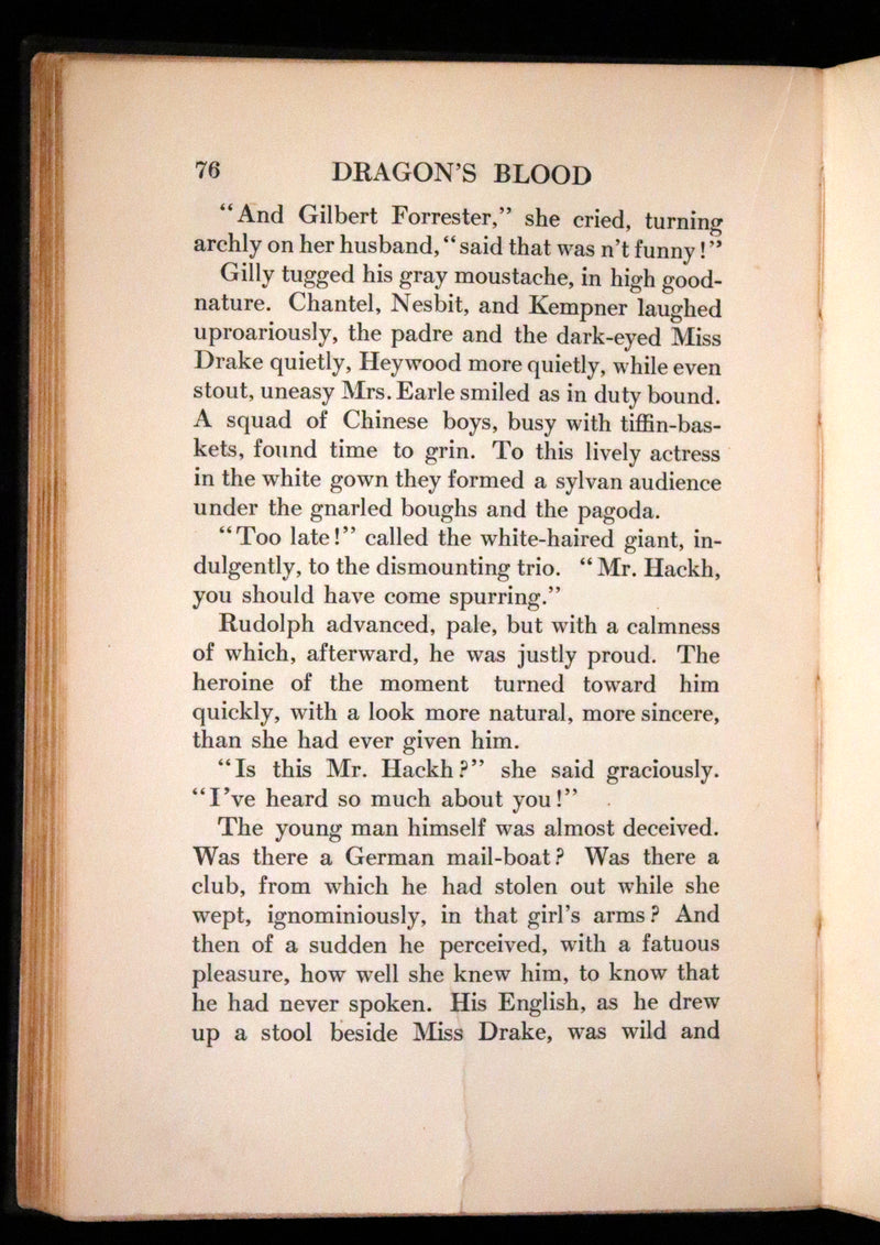 1909 Rare First Edition - Dragon's Blood by Henry Milner Rideout, illustrated by Harold M. Brett.