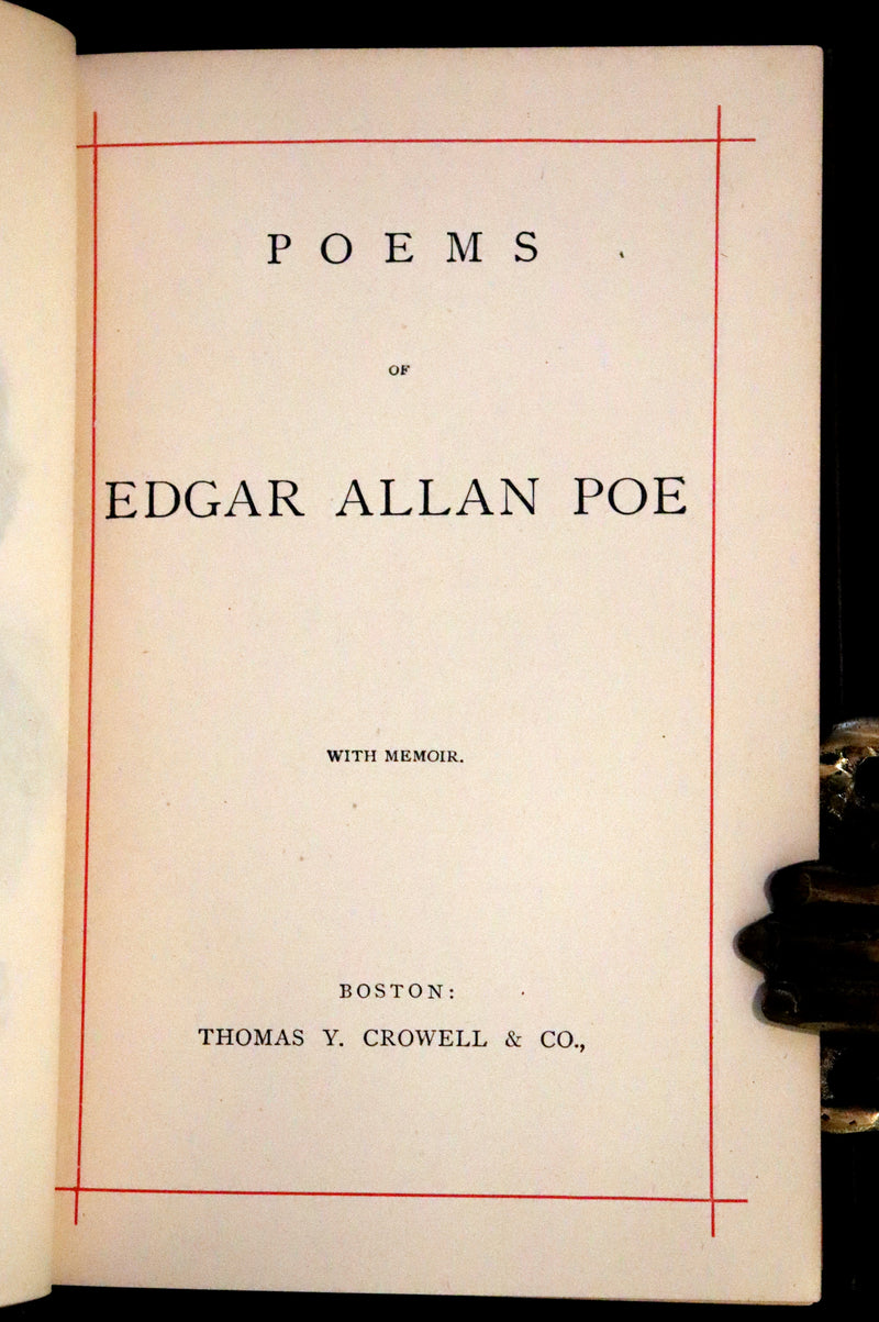 1882 Rare Book - Poems by Edgar Allan Poe with Memoir (The Raven, Lenore,...). Illustrated.