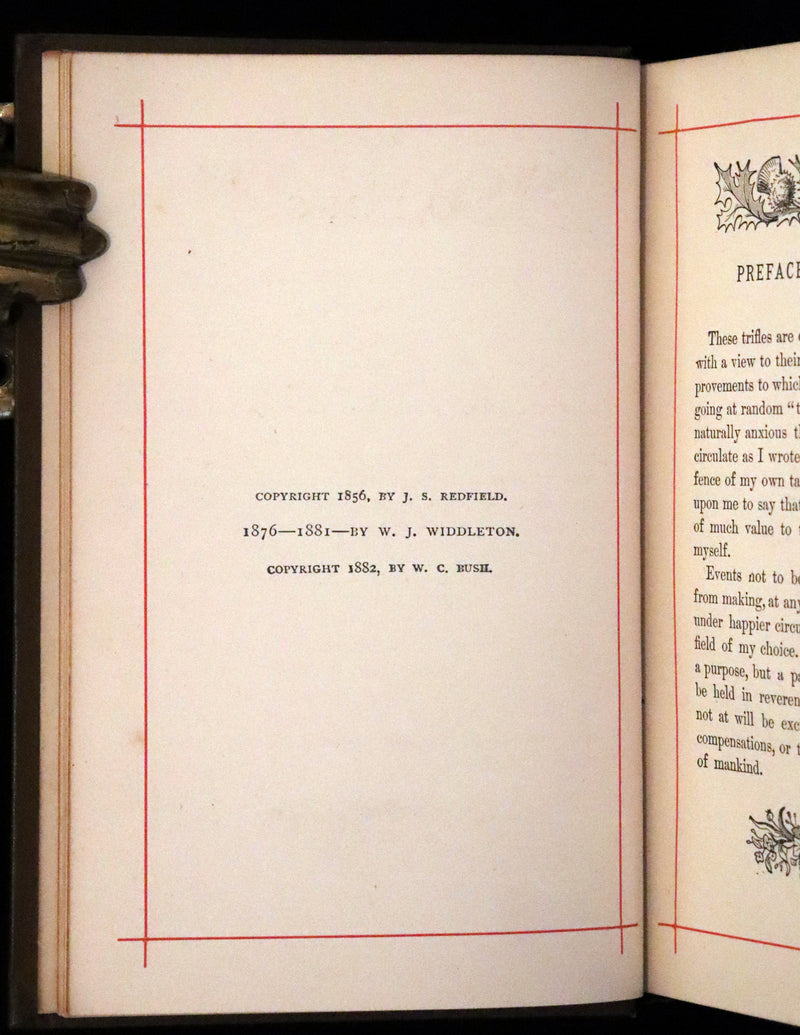 1882 Rare Book - Poems by Edgar Allan Poe with Memoir (The Raven, Lenore,...). Illustrated.