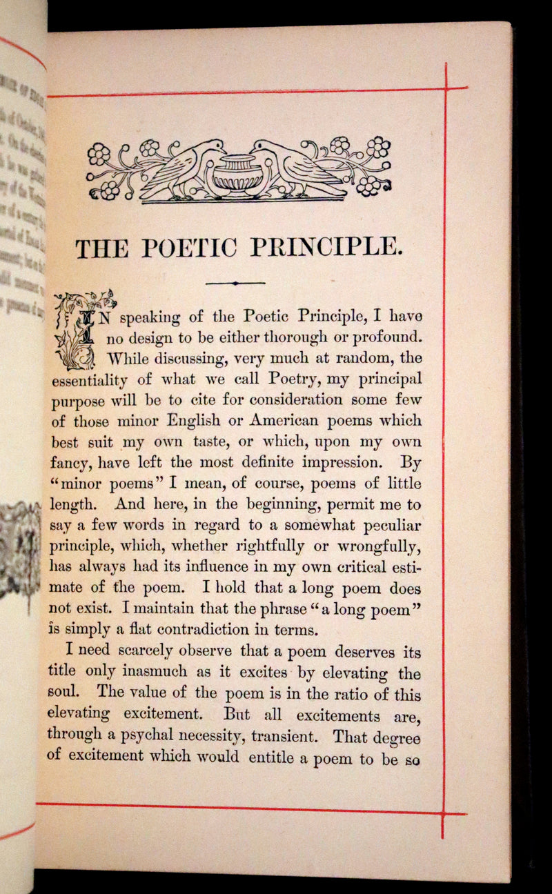 1882 Rare Book - Poems by Edgar Allan Poe with Memoir (The Raven, Lenore,...). Illustrated.