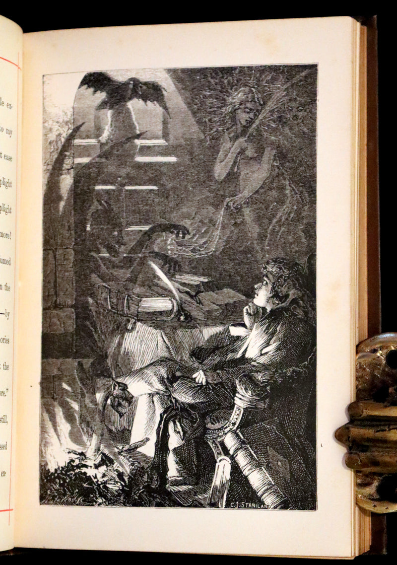 1882 Rare Book - Poems by Edgar Allan Poe with Memoir (The Raven, Lenore,...). Illustrated.