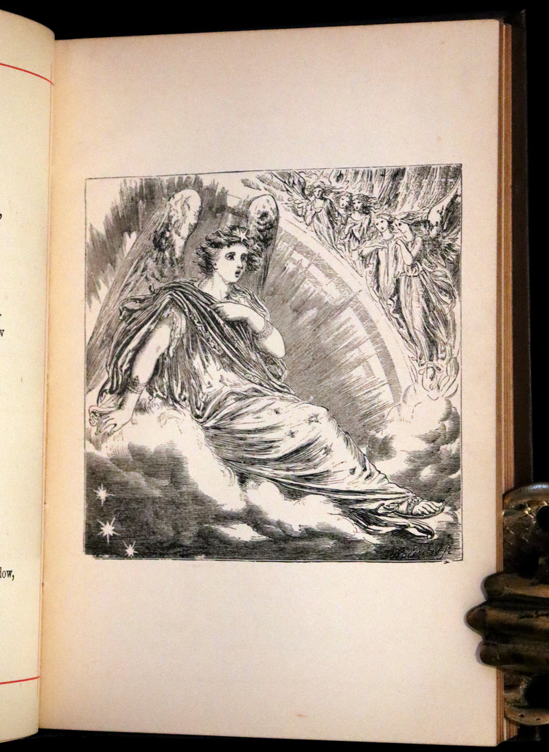 1882 Rare Book - Poems by Edgar Allan Poe with Memoir (The Raven, Lenore,...). Illustrated.