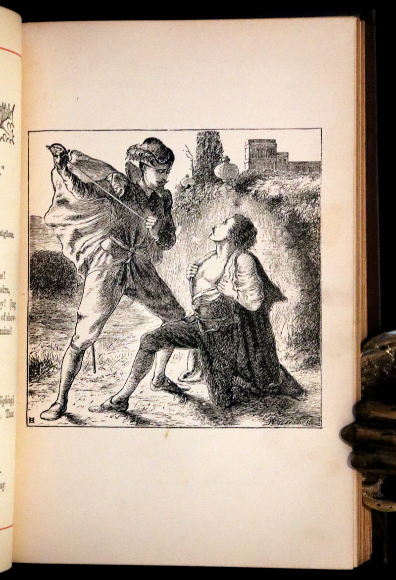 1882 Rare Book - Poems by Edgar Allan Poe with Memoir (The Raven, Lenore,...). Illustrated.