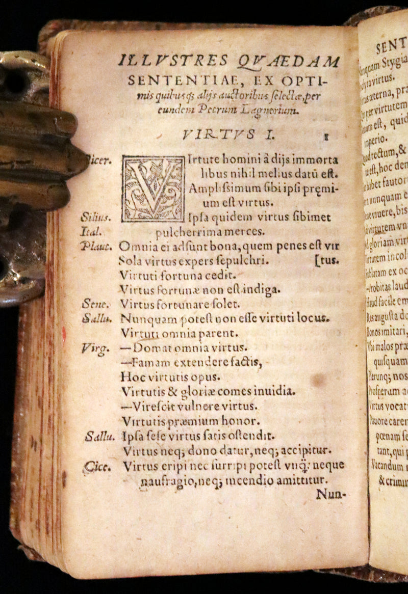 1584 Rare Latin vellum Book - Cicero Sayings, Aphorisms, and Moral Sentences. Philosophy.