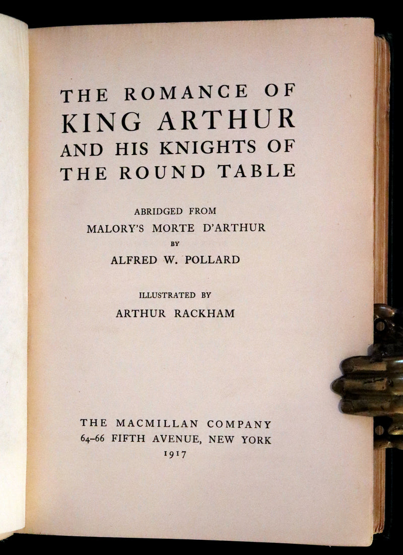 1917 Rare First Edition - Romance of King Arthur and His Knights of the Round Table illustrated by Rackham.
