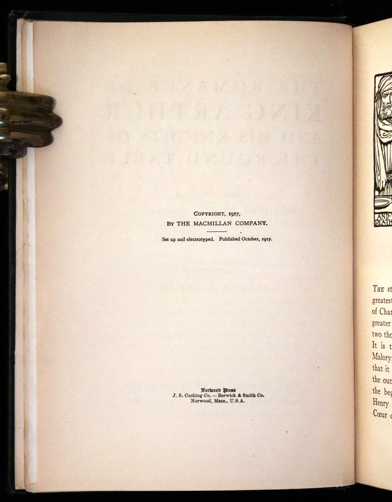 1917 Rare First Edition - Romance of King Arthur and His Knights of the Round Table illustrated by Rackham.