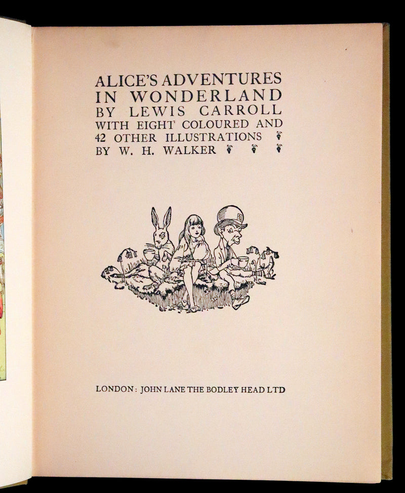 1930 Rare First Edition Illustrated by William Henry Walker - Alice's Adventures in Wonderland.