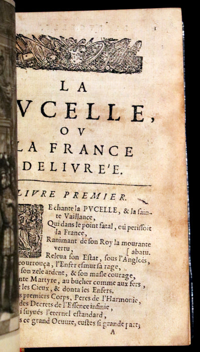 1656 Rare French Book - Joan Of Arc - La Pucelle ou la France delivree. Poeme heroique.