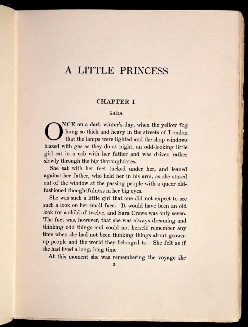 1905 Scarce First Edition - A Little Princess by Frances Hodgson Burnett illustrated by Ethel Franklin Betts Bains.